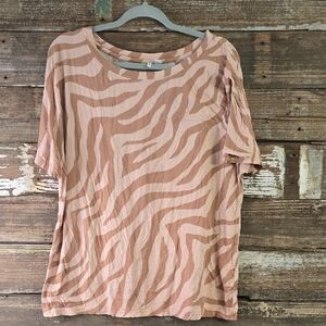 Nordstrom Tan & Brown Relaxed Fit T-Shirt, Size L